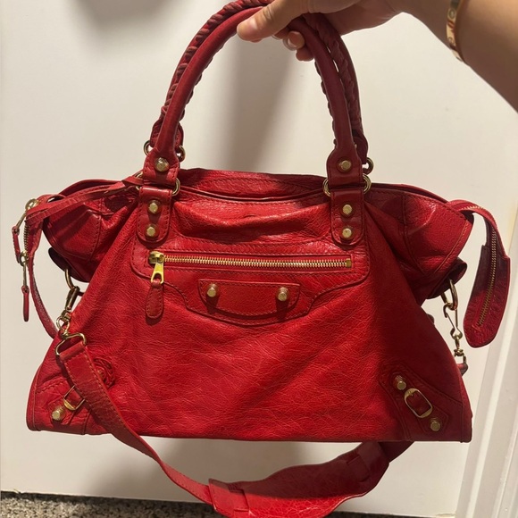 Balenciaga Red City Bag with Gold Hardwares - Picture 1 of 6